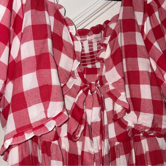 Ivy City Co Red and White Checkered Picnic Maxi Dress - Picture 5 of 11
